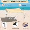 VILLEY Tarp Beach Tarp Beach Sunshade Beach Tent for 4 To 6 People Tarp Tent with 4 Poles UV Protection UV Cut Shading Ventilation Sun Shade Sun