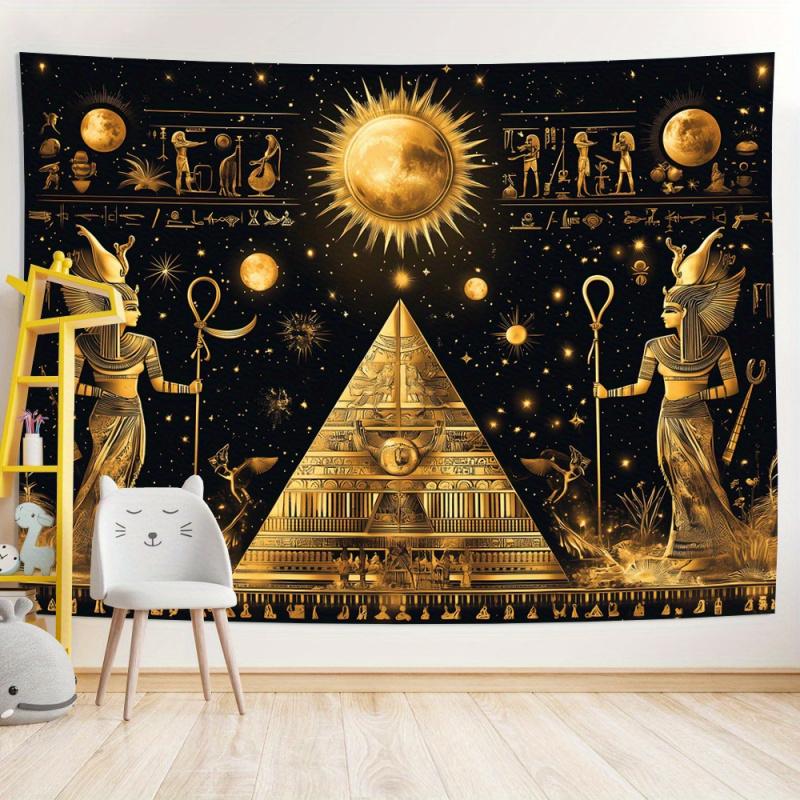 VIKAMA Egyptian Pharaoh Totem Tapestry Stylish Wall Decor For Living Room Dorm Apartment Exotic Aesthetic Backdrop Home Decor