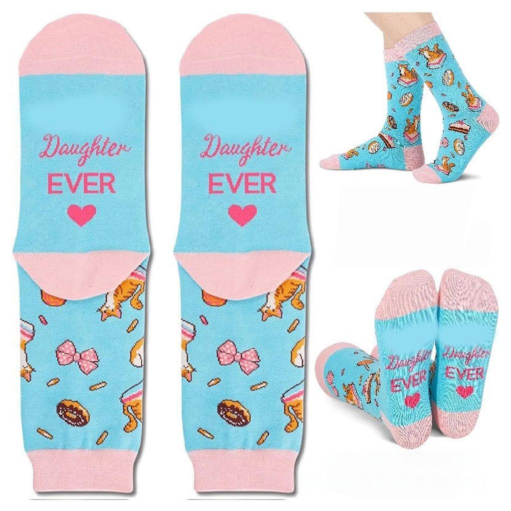 Festives Best Ever Themed Cotton Socks for Women Men Funny Crew Socks For Christmas Birthday Holiday Family Gifting