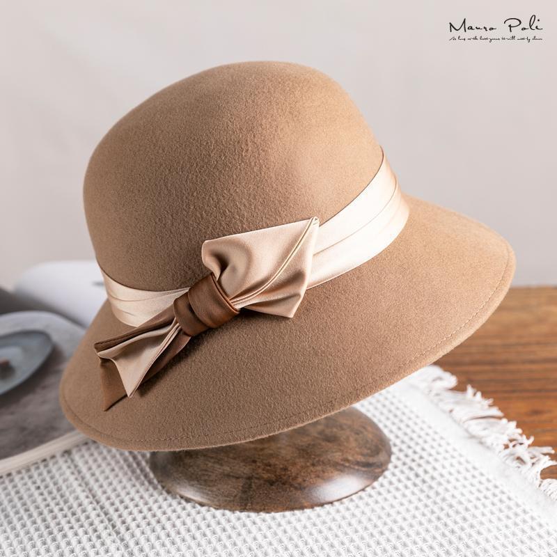 

Фетровая шляпа женская осенне-зимняя шерстяная новая черная цилиндр ретро мода универсальная шляпа-ведро шерстяная шляпа-котелок женская зимняя Adjustable M (55-58cm) верблюд