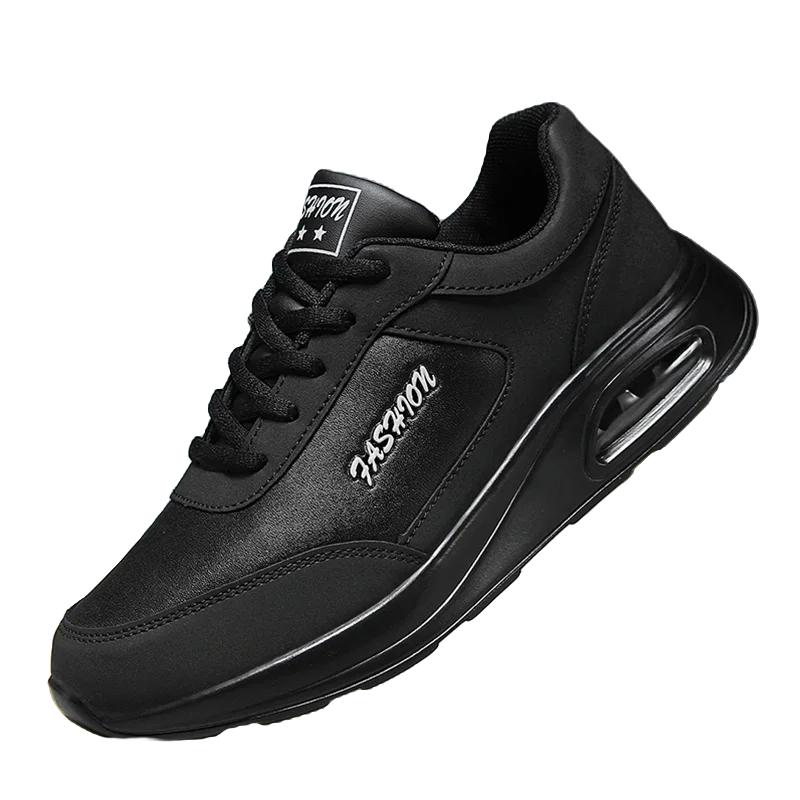 Ladies Non-Slip Jogging Shoes Lightweight Leather Waterproof Running Shoes Women Four Seasons Fashion Cushioning Casual Sneakers