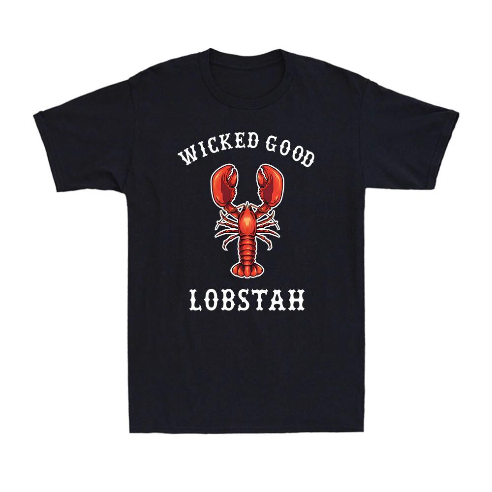 Boston Accent Seafood Lobster Wicked Good Lobstah Men s Cotton T-Shirt XXXL