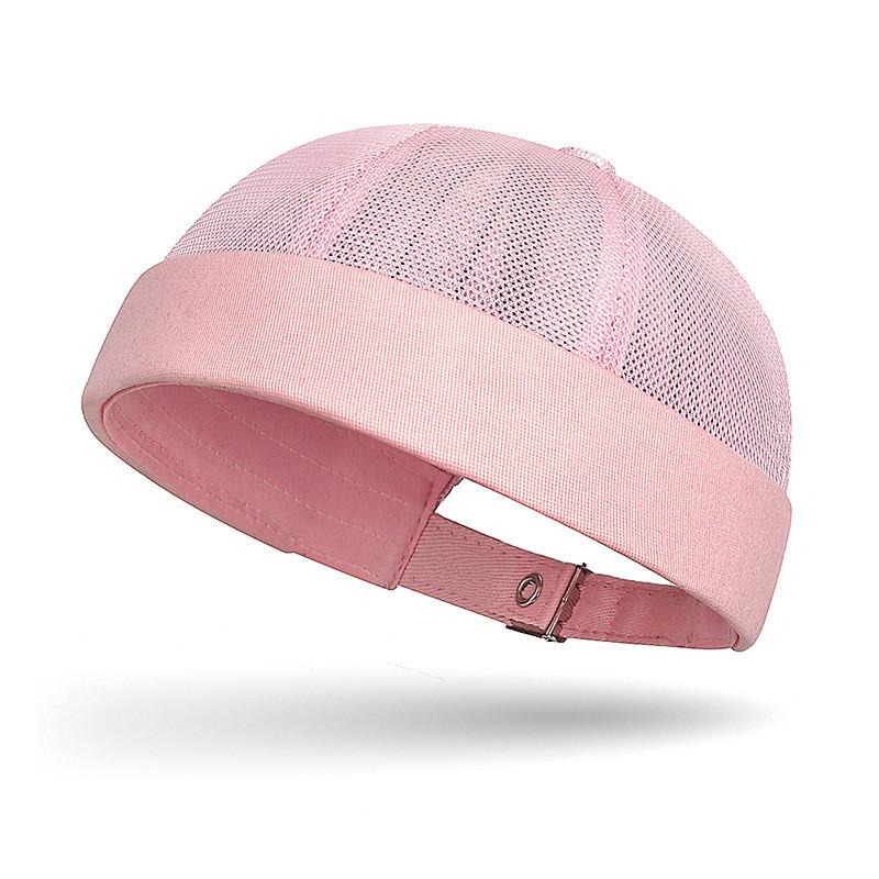 

Summer Lightweight Round Top Cap With Breathable Polyester Mesh For Casual Wear рожевий