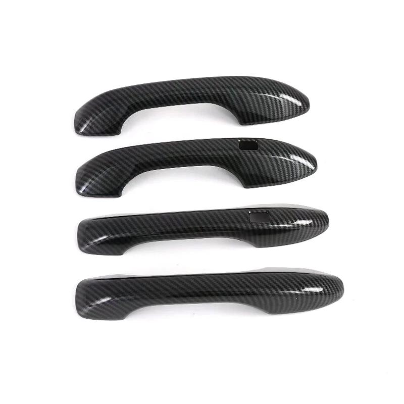 Door Handle Cover For Hyundai Alcazar Creta Grand   2024 Car External Protective Sticker Carbon Fiber Chrome