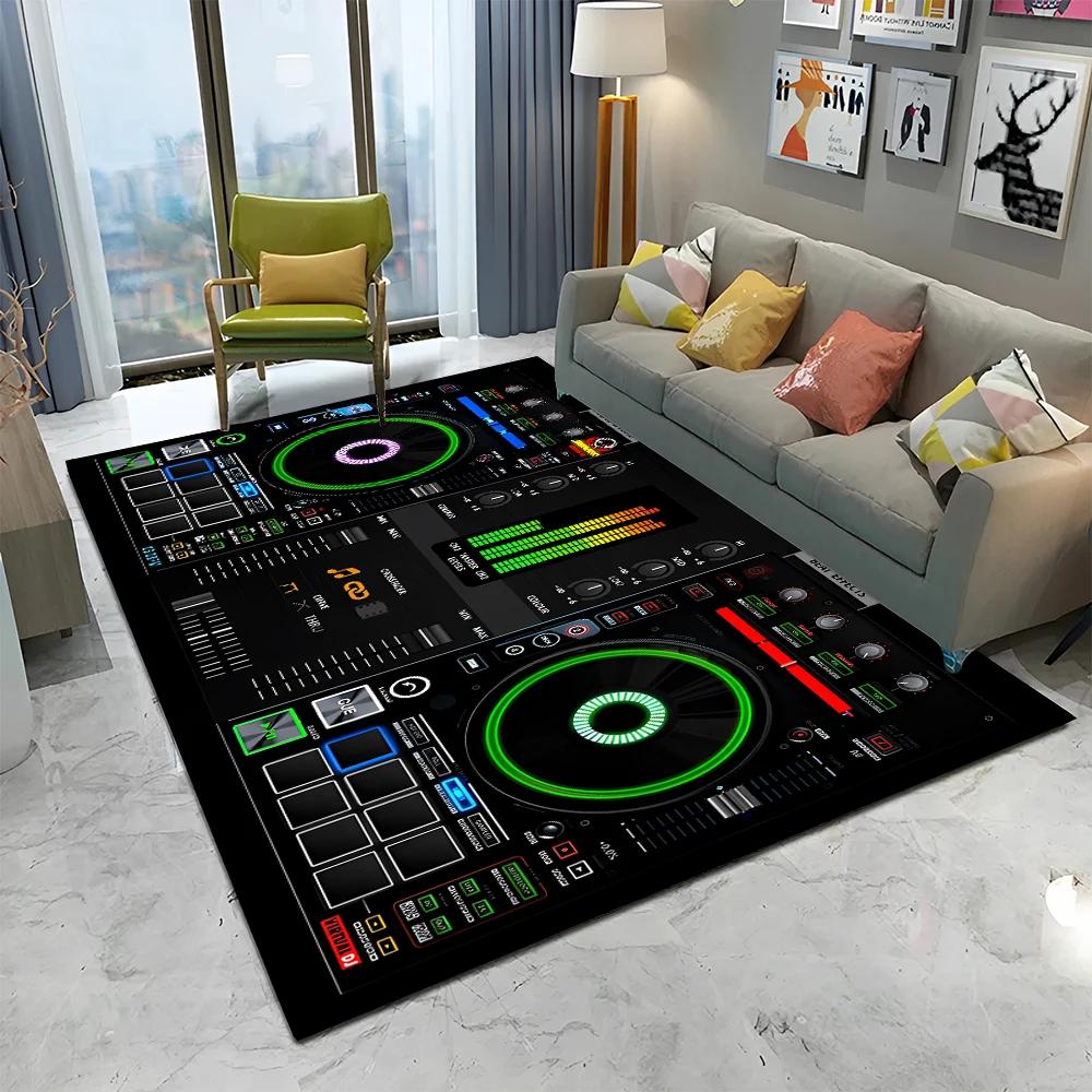3D DJ Music Screen Keyboard Cartoon Carpet Rug for Home Living Room Bedroom Sofa Doormat Decor,Child Area Rug Non-slip Floor Mat