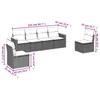 Vidaxl 6-Cz. Garden Furniture Set With Cushions, Grey, Poly Rattan
