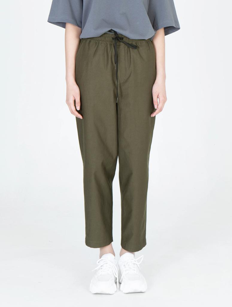 RAW TO RAW Wrp026 Cotton Tencel Elastic Waist Crop Pants (Fidlief)