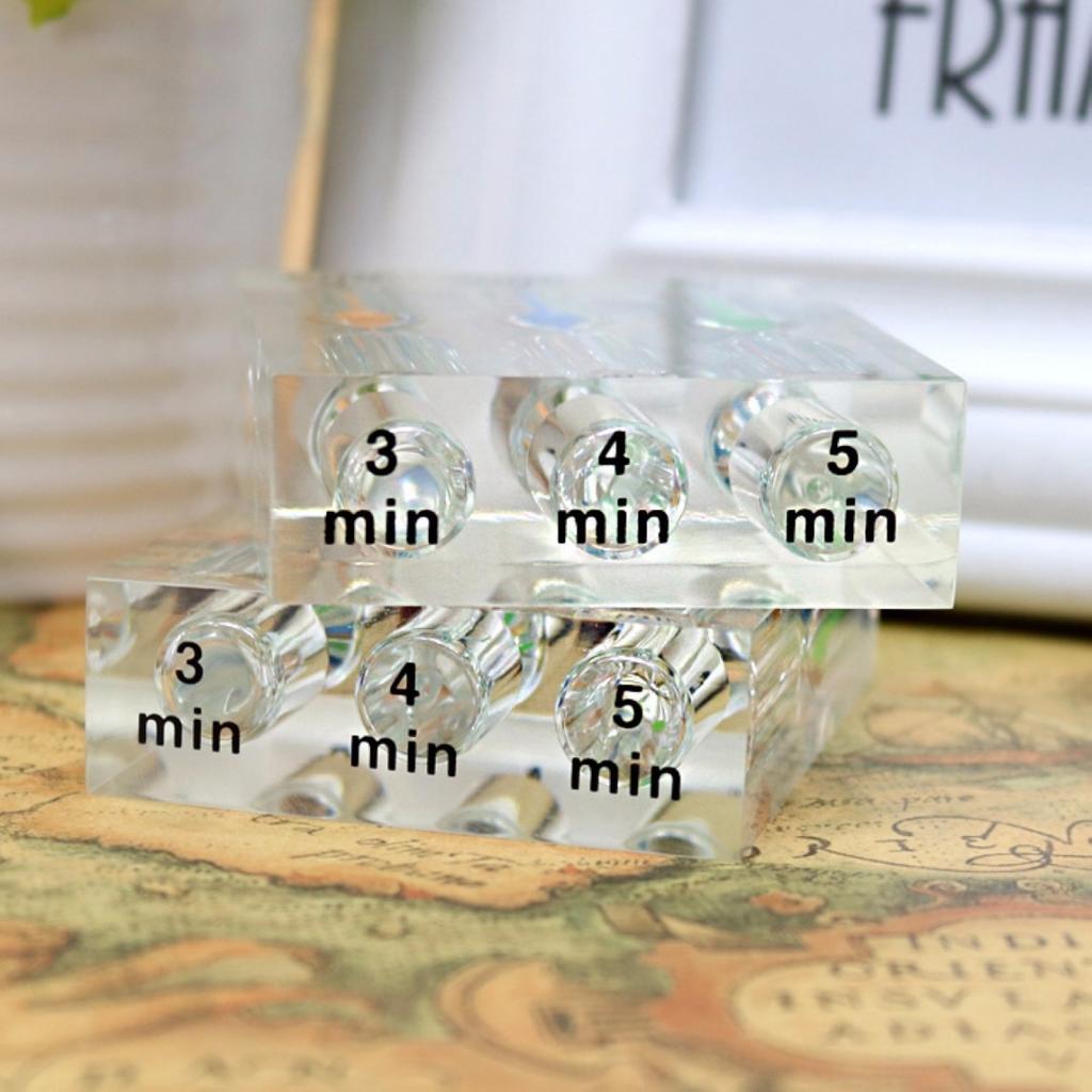 Timer Hourglass 3,4,5min Sand Clock Sandglass Acrylic for Tea Cafe Child Gift