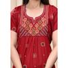Red Embroidery Women Night Gown Dress Indian Beautiful Daily Wear Maxi Nighty