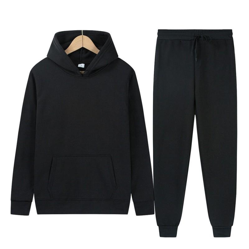 Mens Fleece Hoodie Set Casual Loose Fit Warm Winter Outfit Long Sleeve Pullover Pants