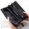 VIA DOAN Long Wallet Genuine Leather Soft Kip Made In Japan Large Capacity Round Zipper [VIA DOAN] Women's [No.701] (Black (10))
