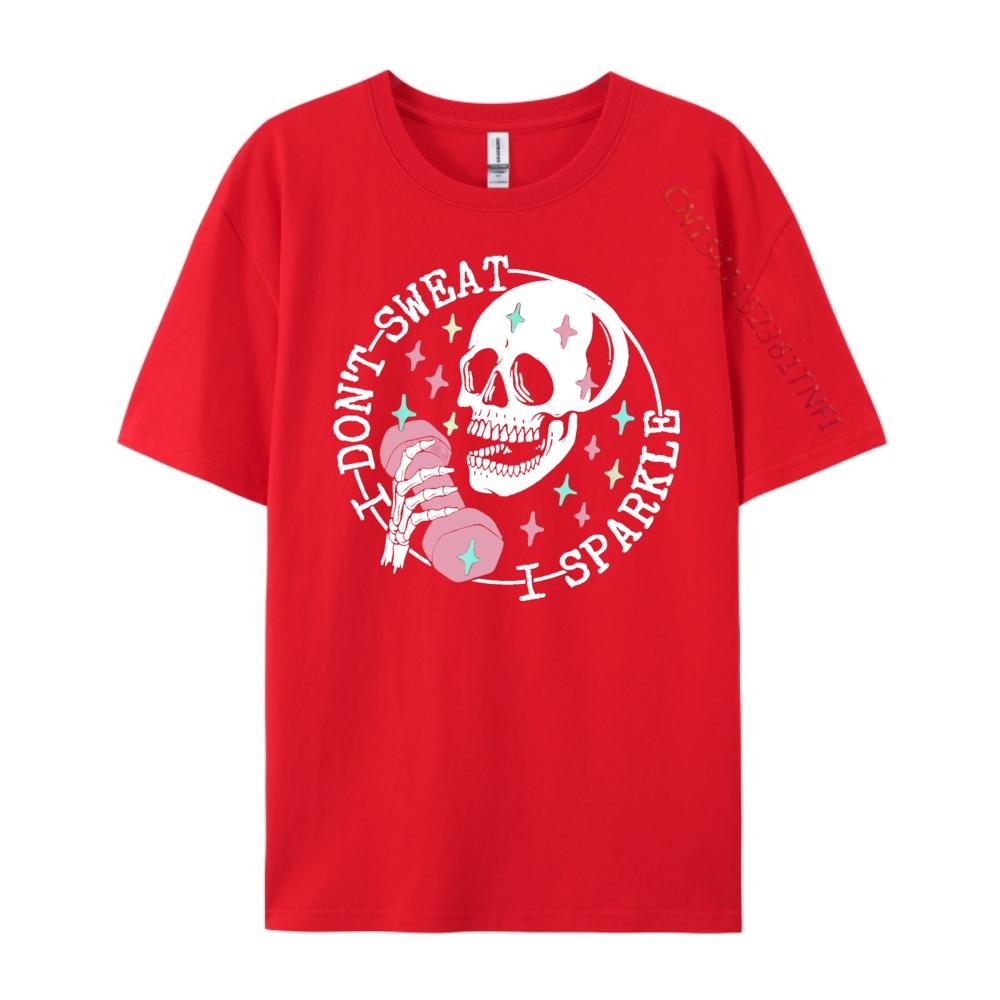 

I Dont Sweat Skeleton Funny Skull I Sparkle Workout Fitness Funny T Shirts Men Couples Mens Clothing 2024 S
