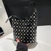 Bag women's large-capacity retro personality trendy cool polka dot rivet women's shoulder messenger bag