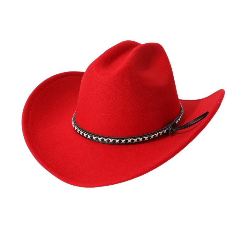 Exclusively for export, fashionable cowboy hats for men and women, unisex style, new European and American wool felt hats for stage use