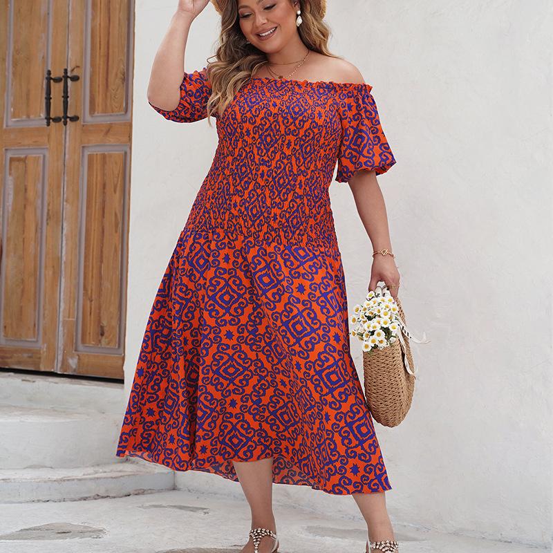 Женское платье с принтом больших размеров — фото 3