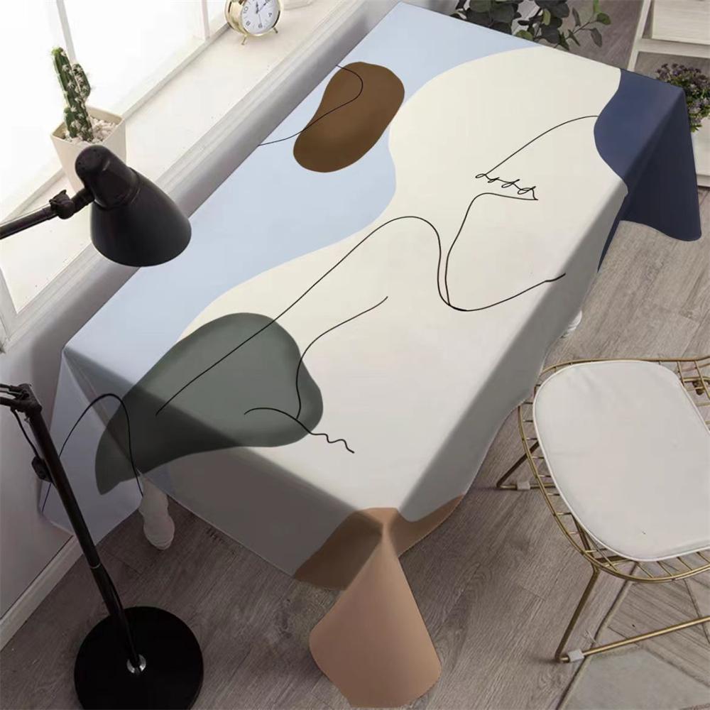 

Простая водонепроницаемая скатерть в скандинавском стиле, прямоугольный чехол для стола, коврик для обеденного журнального столика для кухни, гостиной, Napete Tapete 140-180cm