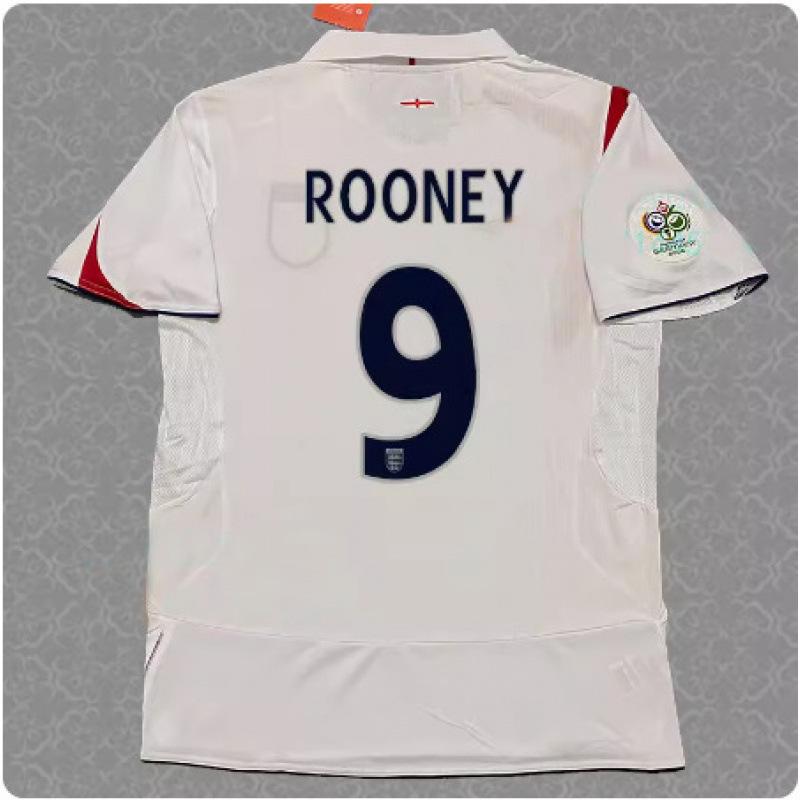 2006 England jersey home No. 7 Beckham long-sleeved football jersey retro 06 World Cup 4 Gerrard