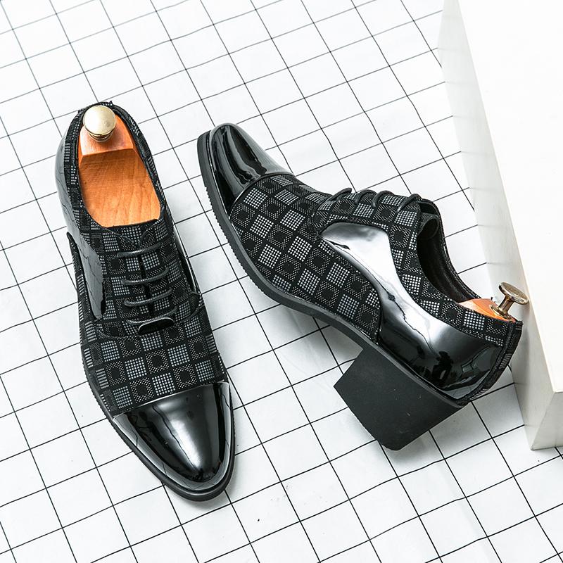 

Модные новые мужские туфли на высоком каблуке из красной кожи, модные туфли с острым носком, мужские туфли-оксфорды для мужчин, свадебные туфли для выпускного вечера 42 чёрный