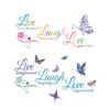 Vibrant Live Laugh Love Quote with Butterflies Wall Sticker for Bedroom Home Decor Removable Self-Adhesive Decal