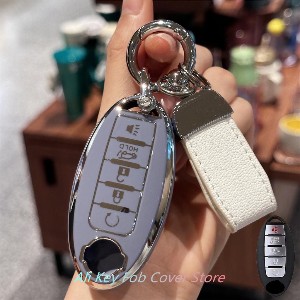 Key Fob Cover Keychain Lanyard for Nissan Altima Maxima Murano Rogue Sentra 370z Pathfinder Smart Control Key Protecto