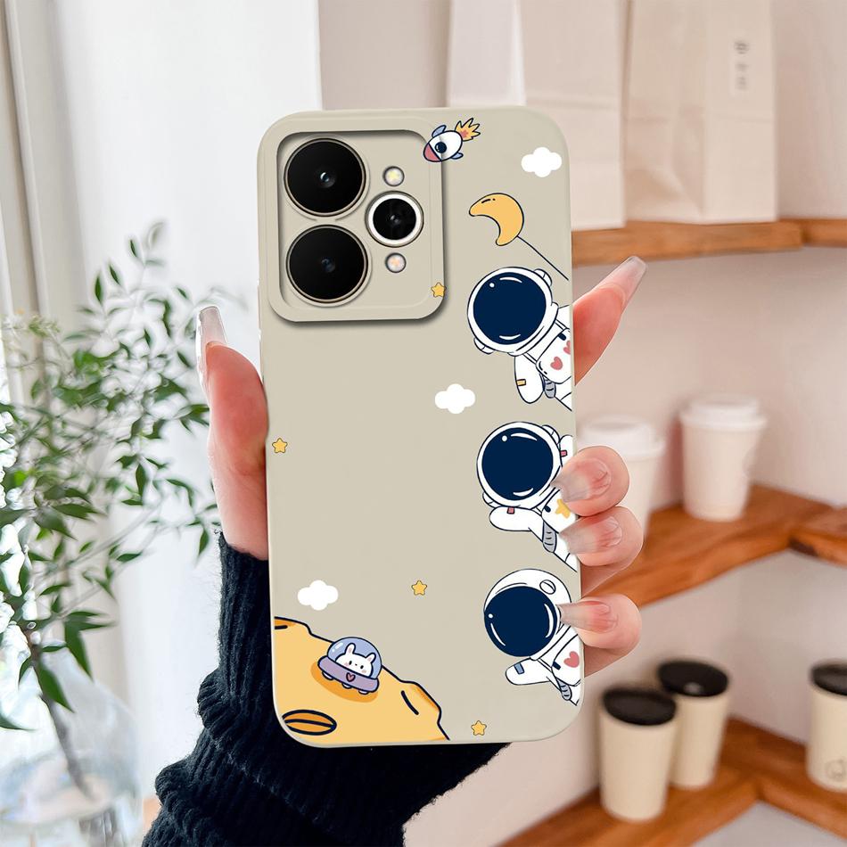 Cartoon Case For Realme 15 Pro Cute Dinosaur Liquid Silicone Lens Protection Back Cover Soft Phone Cases For Realme 15Pro 5G