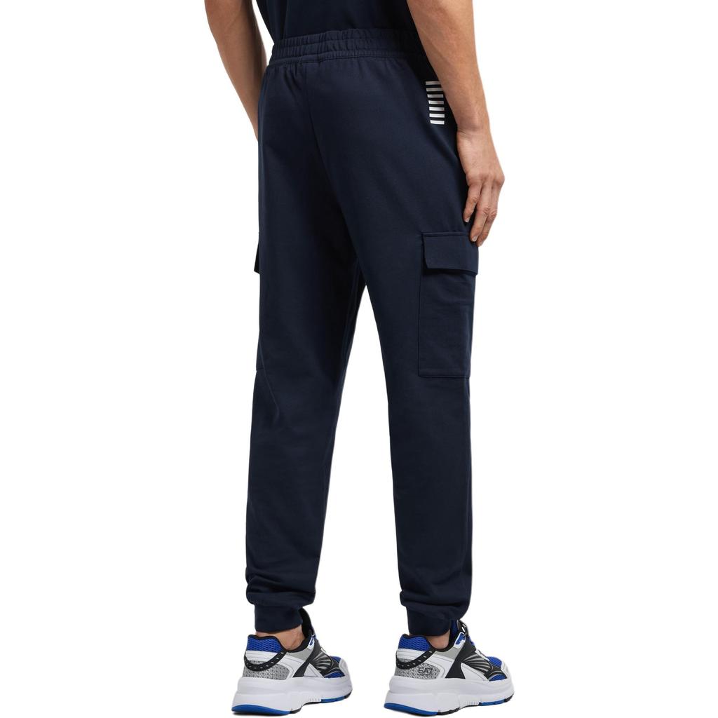 Emporio Armani EA7 SS25 Logo Print Elastic Waist Side Pocket Cotton Fit Tapered Cuffed Long Cargo Pants Men Pants 8NPP67-PJVRZ-1562