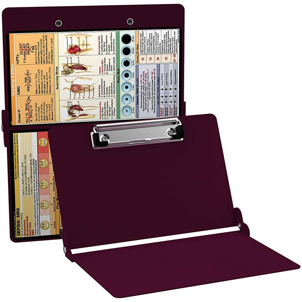 New Style Style Clipboard Nursing Edition Aluminium Alloy Folding Nursing Clipboard With Quick Reference Sheet Writing Pad вино красного