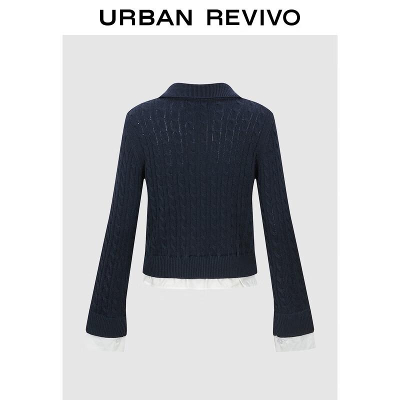 UR Women's Color Block Faux Two-Piece Knit Sweater