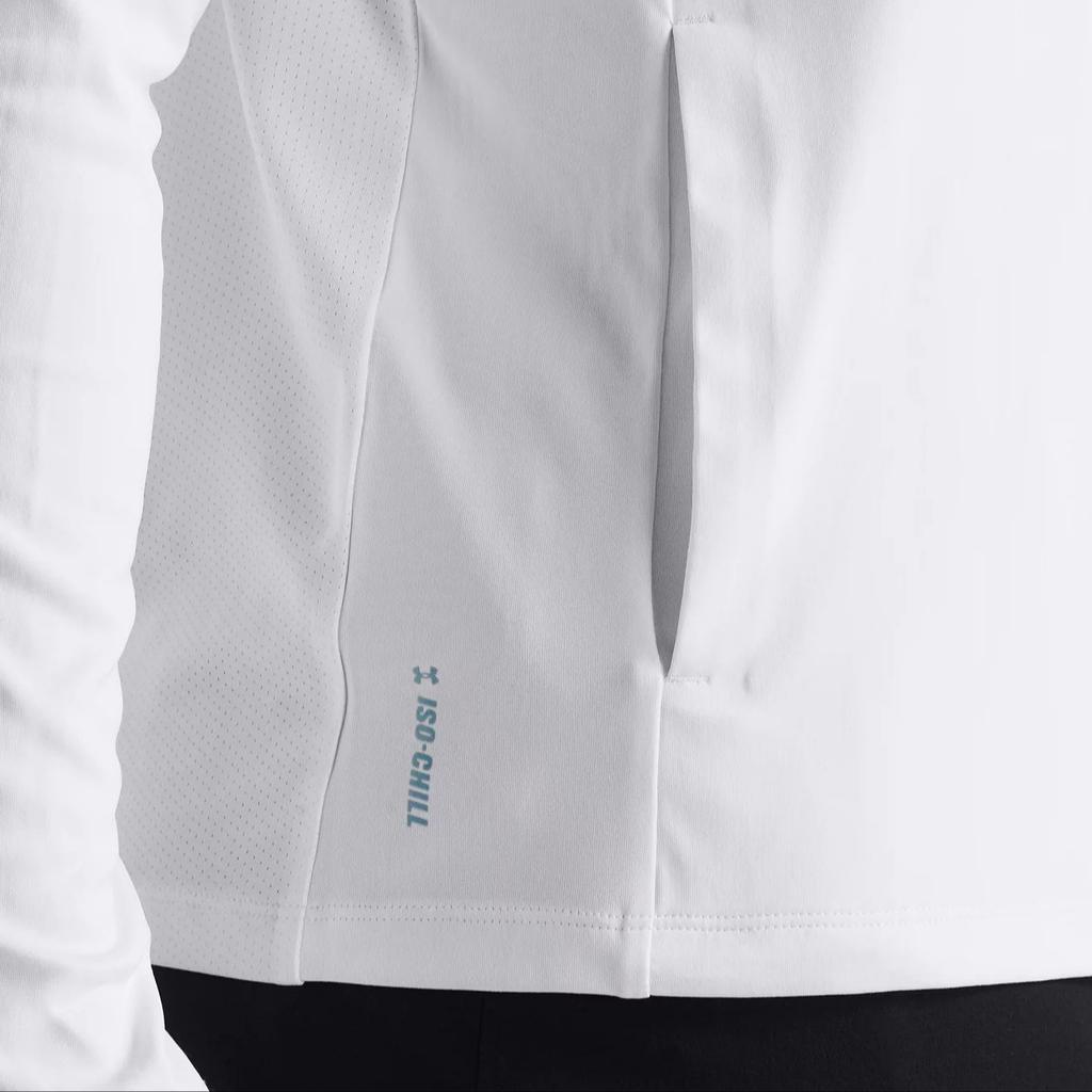 Under Armour UA Fish Pro Solid Quick-Dry Stand Collar Long Sleeve Hoodie Women Hoodies White 1385289-100