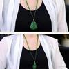 Natural Green Chinese Agate Dragon Rose Pendant Jade Necklace  Charm Jewelry Carved Blessing Amulet Gifts For Women Men