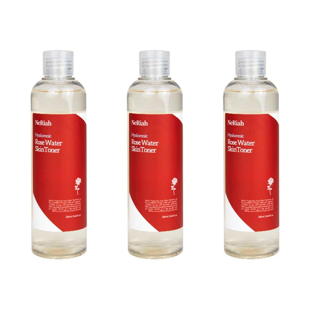 

3 bundles neriah hyaluronic acid rose water rose skin toner 250ml rose water 93%