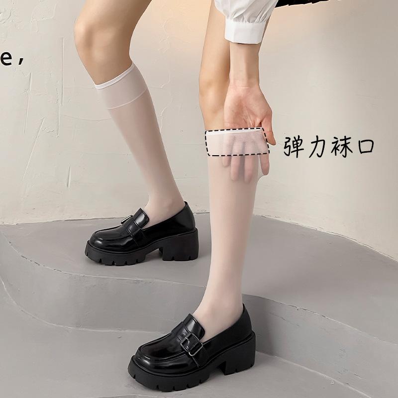 Stockings Spring And Summer Thin Women, Long Knee Socks Solid Color Anti-Hook Silk Sexy And Thin Jk Calf Socks Wholesale