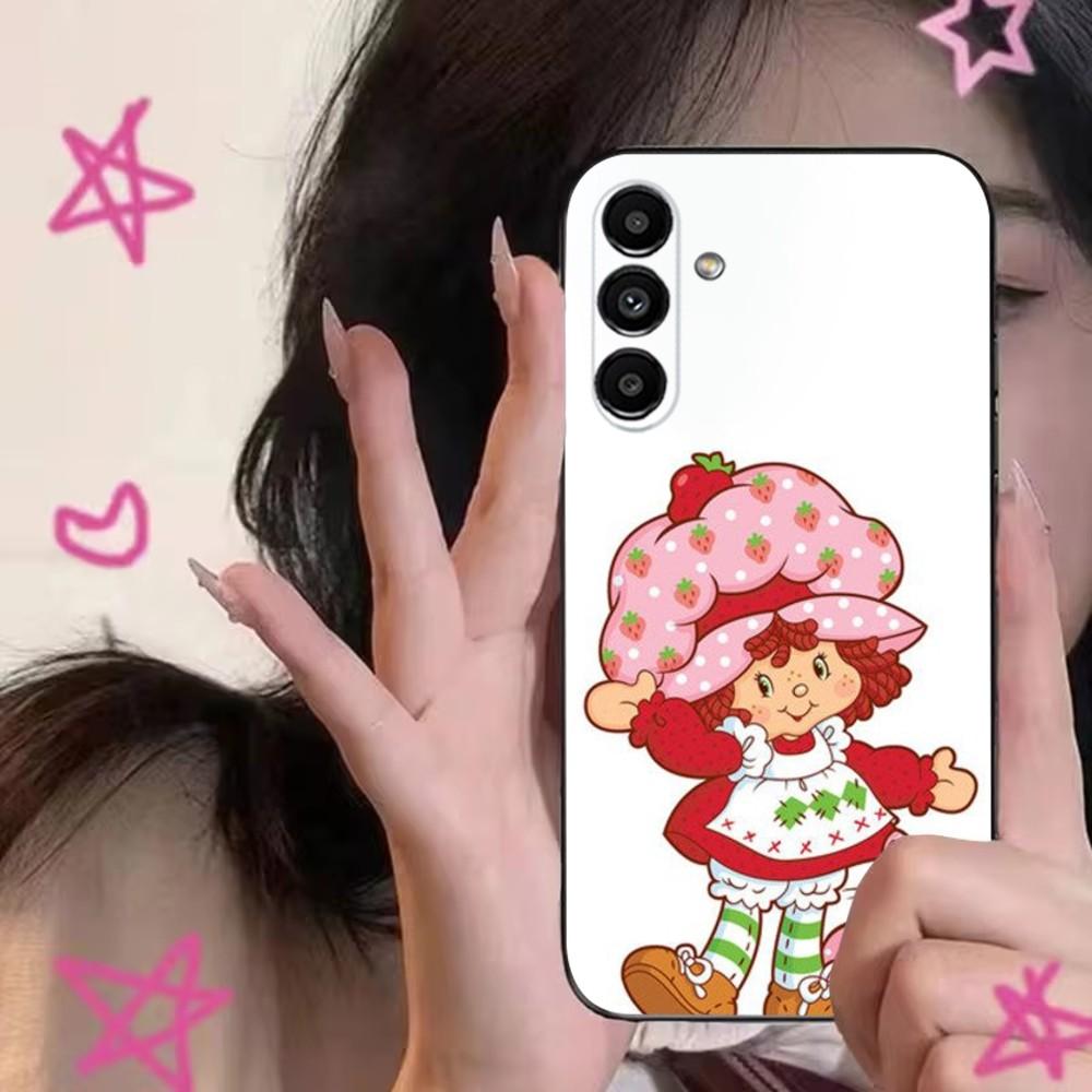 S-Strawberry S-Shortcakes Phone Case For Samsung S24,S21,S22,S23,S30,Ultra,S20,Plus,Fe,Lite,Note,10,9,5G Black Soft Cover