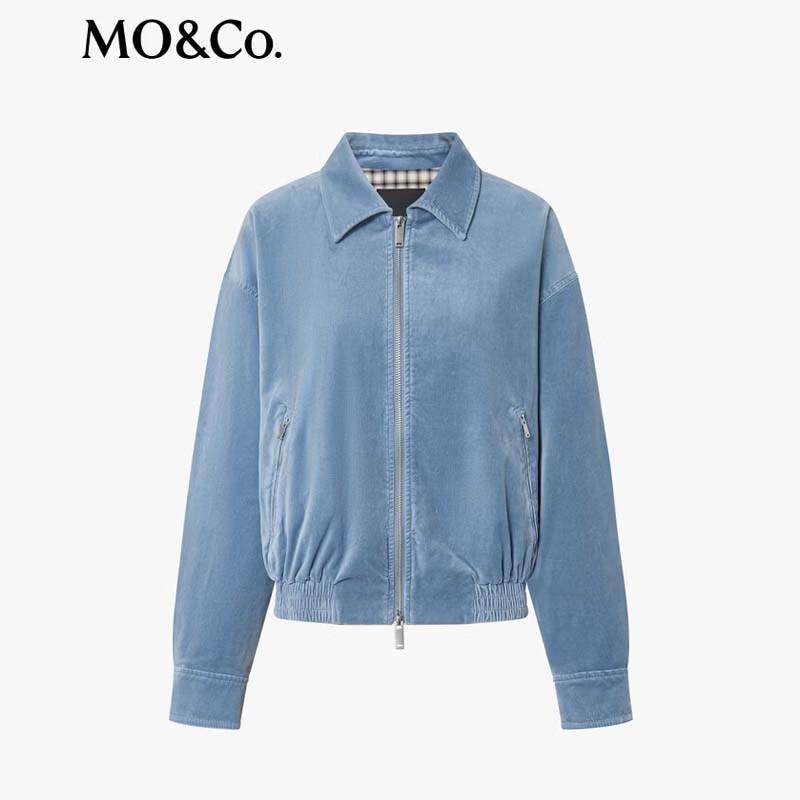 MO&Co. Women's Velvety Lapel Retro Short Jacket