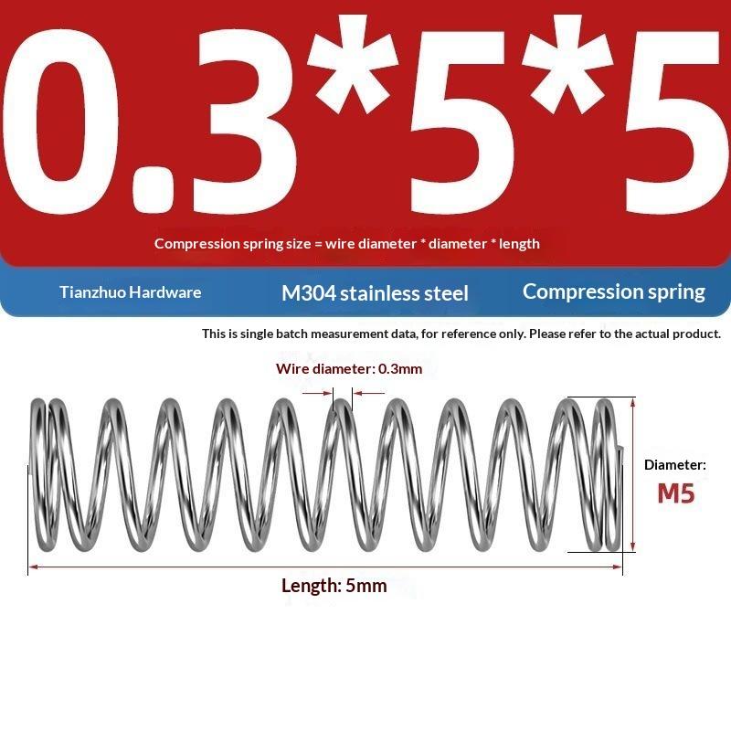 Spring Steel Pressure Return Spring Assortment 0.3/0.4mm Wire Dia 5-20mm Length for Hobbyist Craft Making Projects
