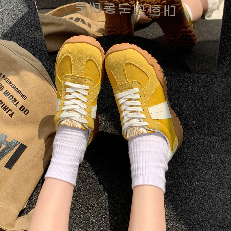 Flat bottom lightweight non-slip white shoes casual running sports shoes women's 2025 spring and autumn new dopamine German training shoes