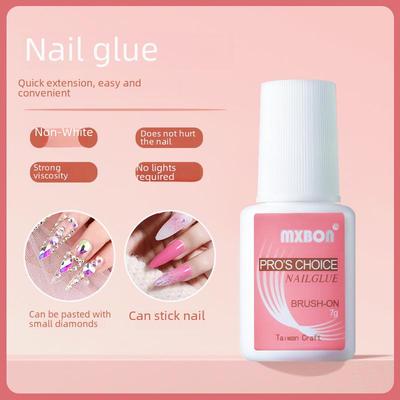Authentic Quick-Drying RXBON Nail Glue Stickers with Brush - Long-Lasting for Nail Art and Jewelry.