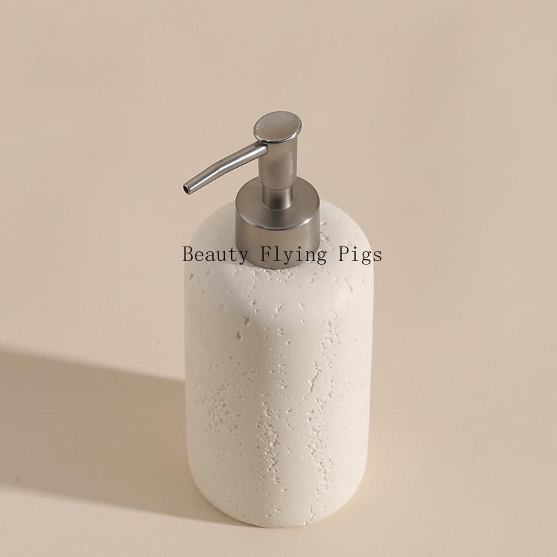 1pc Natural Stone Shower Gel Distribution Bottle, Household Storage Bottle, Bathroom Decoration, Liquid Distribution Bottle