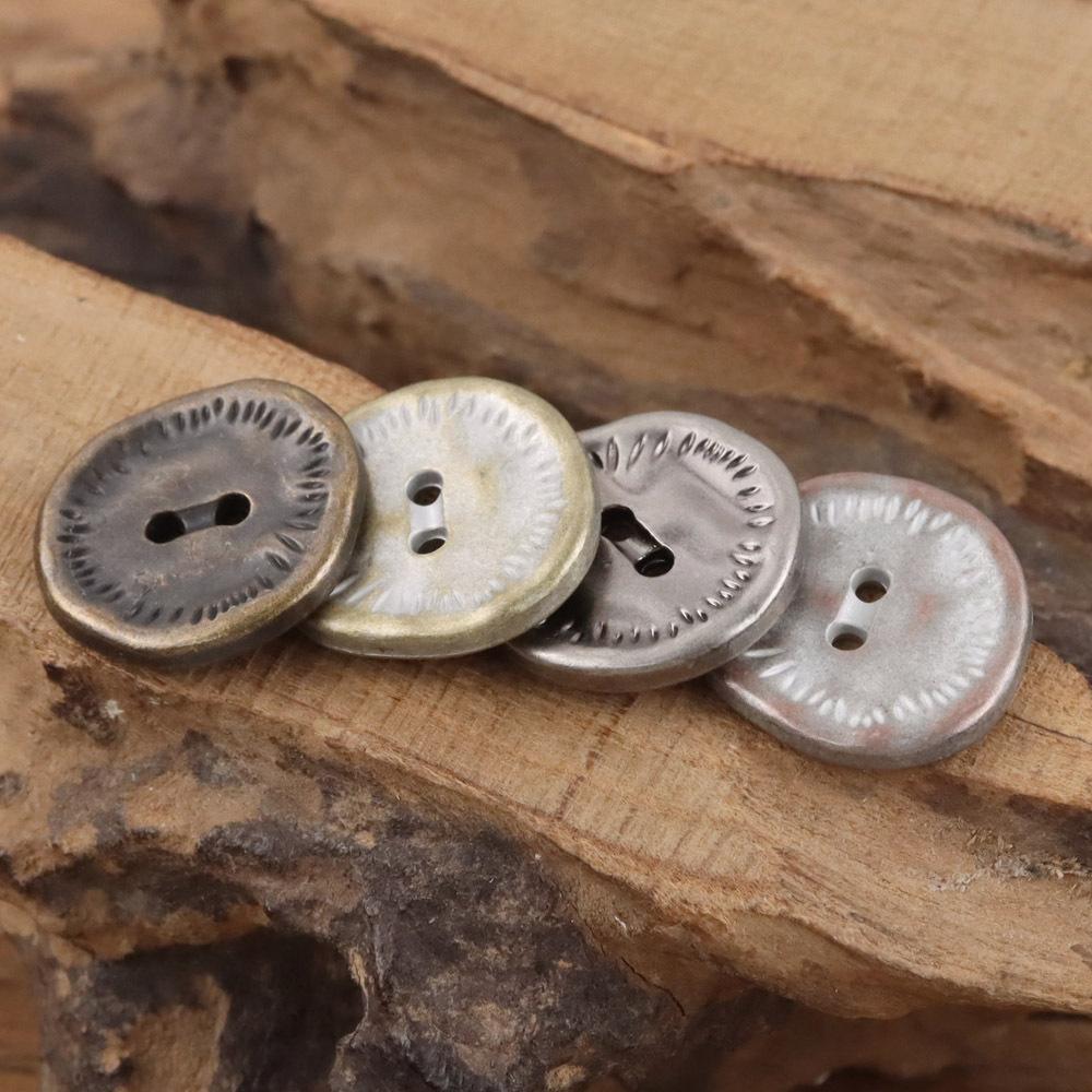 5pcs Irregular 2 Hole Metal Button Silver Gold Copper Leather Clothing Sewing Accessories Suit Coat Jacket