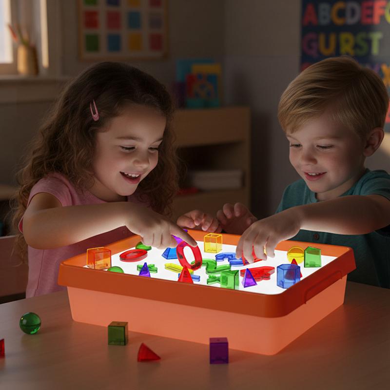 Scatola Luminosa a LED per Bambini Giocattoli Sensoriali Educazione Precoce Esplorazione Luce-Ombra Parrocchia Copiare Disegnare Pittura Tavola Guida Luce Ausili