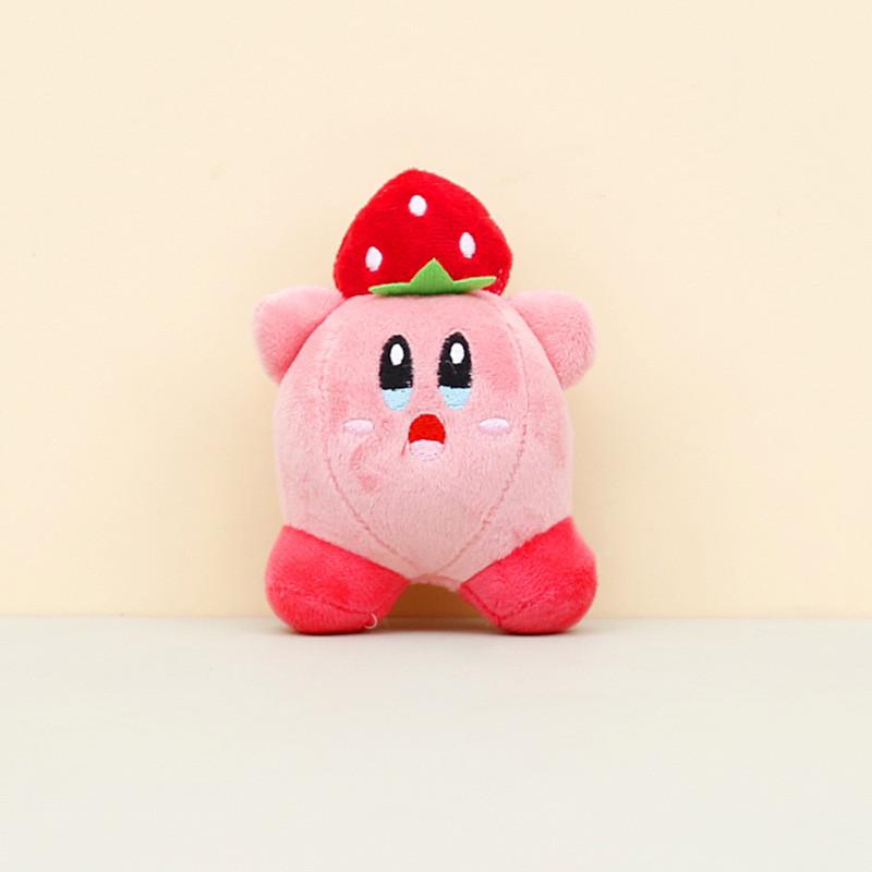 

Adorable Pink Kirby Plush Keychain Cute Cartoon Doll Wholesale Backpack Charm Strawberry