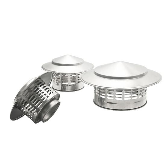Round Chimneys Cover with Mesh Screen Tapered Top Metal Chimneys Cover Weather-proof