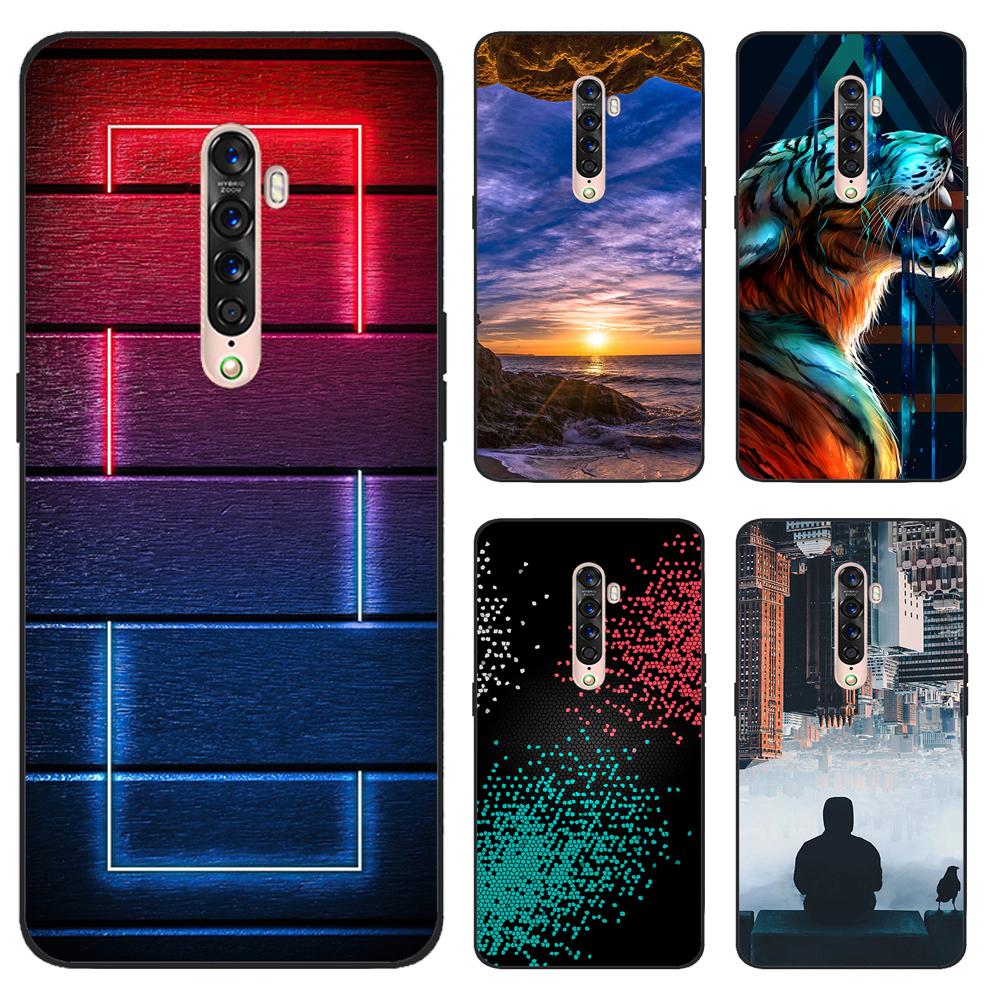Für OPPO Reno 2 Hülle Weiches TPU-Silikon Cartoon Rückseite Handyhüllen TPU Schwarzer Stoßfänger für Hülle PCKM70, PCKT00, PCKM00, CPH1907