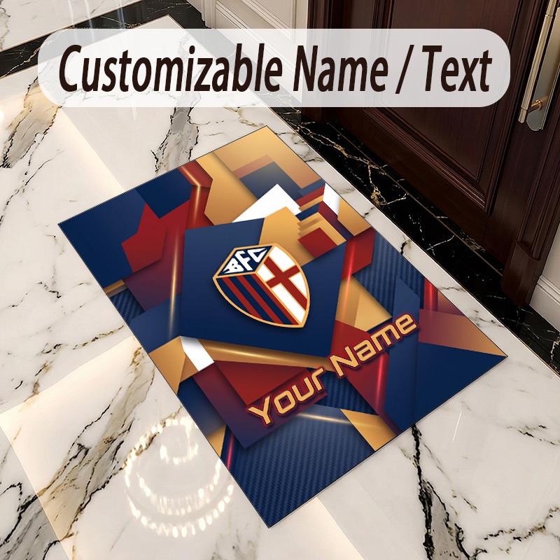 Crystal Velvet Rug Bologna FC Print Custom Name Text Floor Mat Home Decor