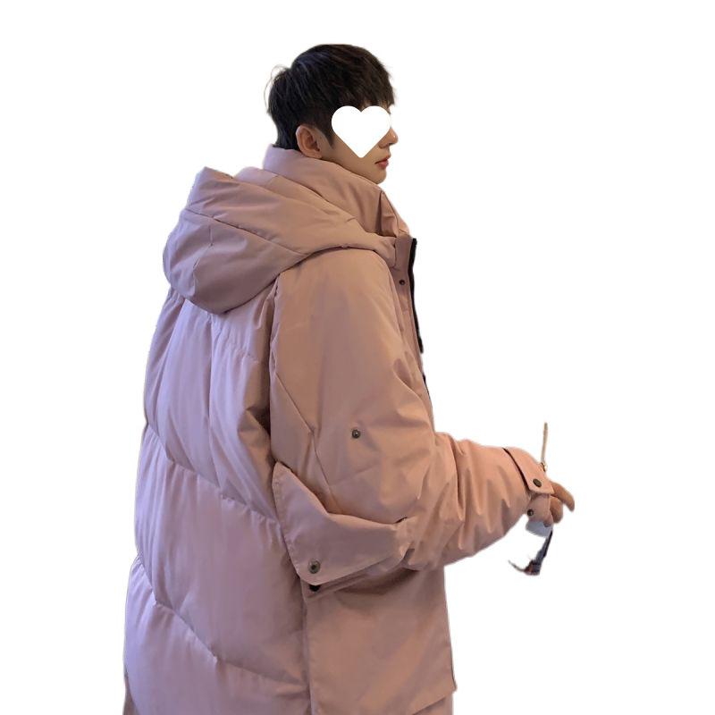 Jaqueta leve e fina para homens, casaco médio e longo de inverno, tamanho grande, roupa de casal para inverno