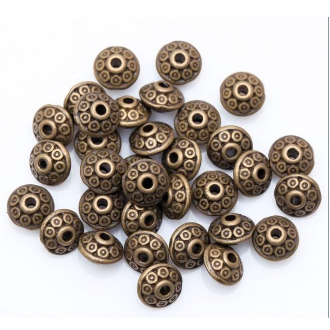 

100 шт античная тибетская свободная бусина-прокладка для изготовления ювелирных браслетов своими руками