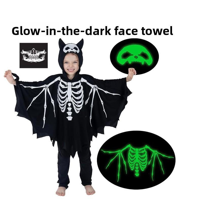 Childrens Boy Halloween Ghost Skeleton Performance Costume With Luminescent For Kids 3 To 8 Years