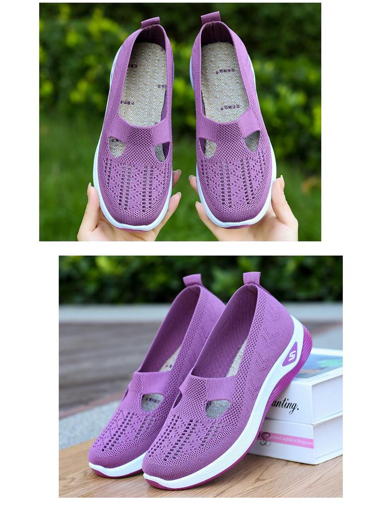Breathable Plus Size Women's Mesh Casual Shoes - Comfortable Footwear for Middle-Aged & Elderly Moms