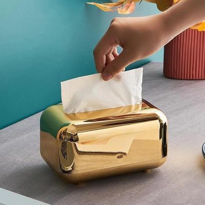 Caixas de lenços de papel de luxo douradas, porta-guardanapos, organizador de papel, ornamento, artesanato, porta-lenços de mesa, caixa de lenços de papel de cozinha