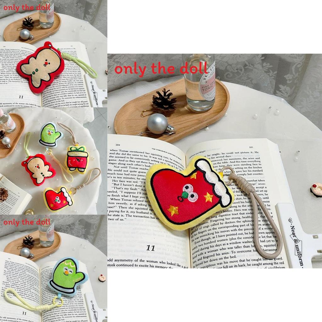 Christmas Plush Hand Gloves And Cookie Figures With Short Pile Fabric For Seasonal Gift Tags